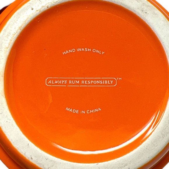 Cruzan Rum Turquoise Blue & Orange Tiki Mugs Cups Stackable Luau Party Tropical - Picture 4 of 5